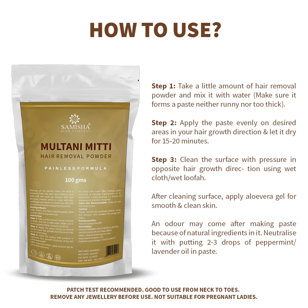 Hair Removal Kit (Hair Removal Powder + Rose Water + Aloe Vera Gel)