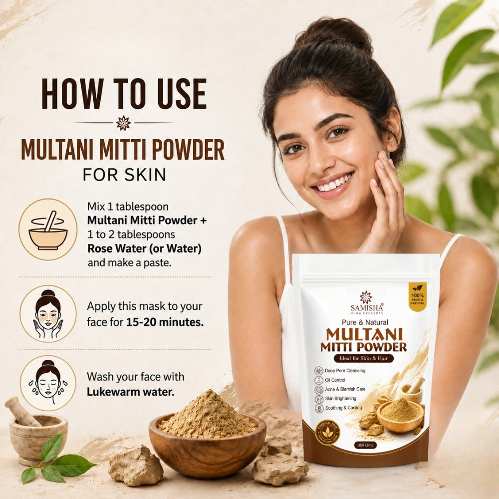 Multani Mitti Powder – Natural Fuller's Earth for Deep Cleansing & Glowing Skin - 350 G