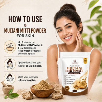 Multani Mitti Powder – Natural Fuller's Earth for Deep Cleansing & Glowing Skin - 350 G