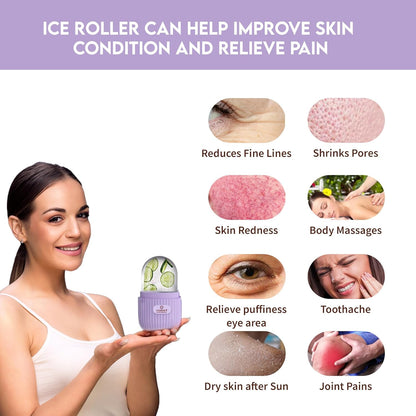 Jade Roller with Gua Sha Stone, Ice Roller, 3-In-1 Facial Massager Set Combo For Skin, Eyes, And Body, Reusable Face Tool Kit