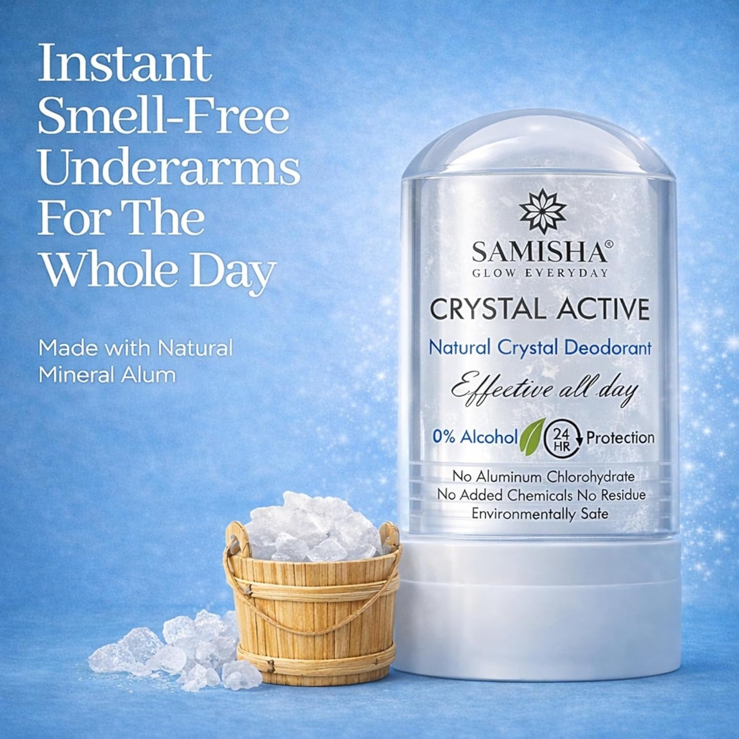 Crystal Body Unisex Natural Aluminum Free Deodorant Roll On