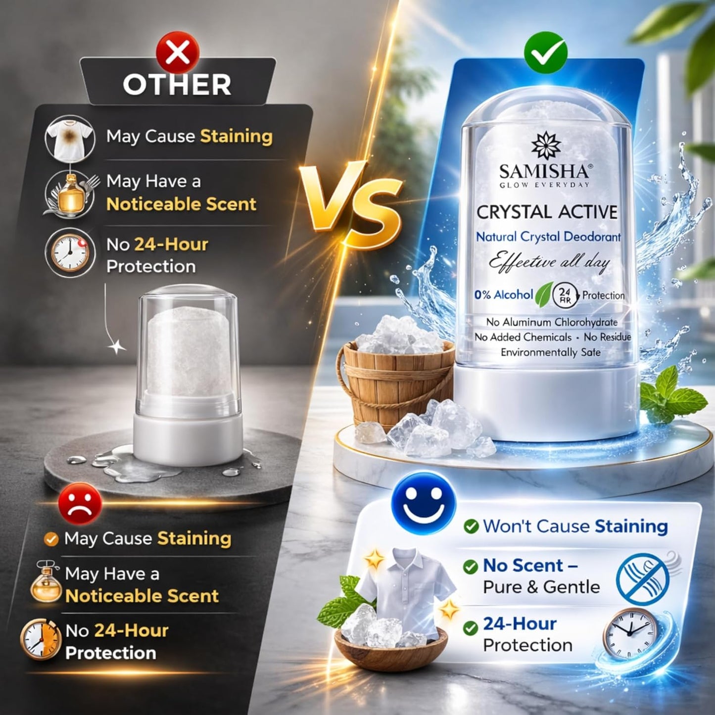 Crystal Body Unisex Natural Aluminum Free Deodorant Roll On