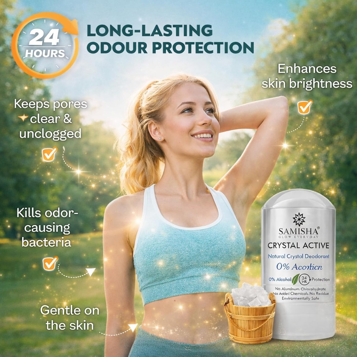 Crystal Body Unisex Natural Aluminum Free Deodorant Roll On