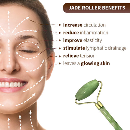 Facial Massager Jade Roller & Gua Sha Tool