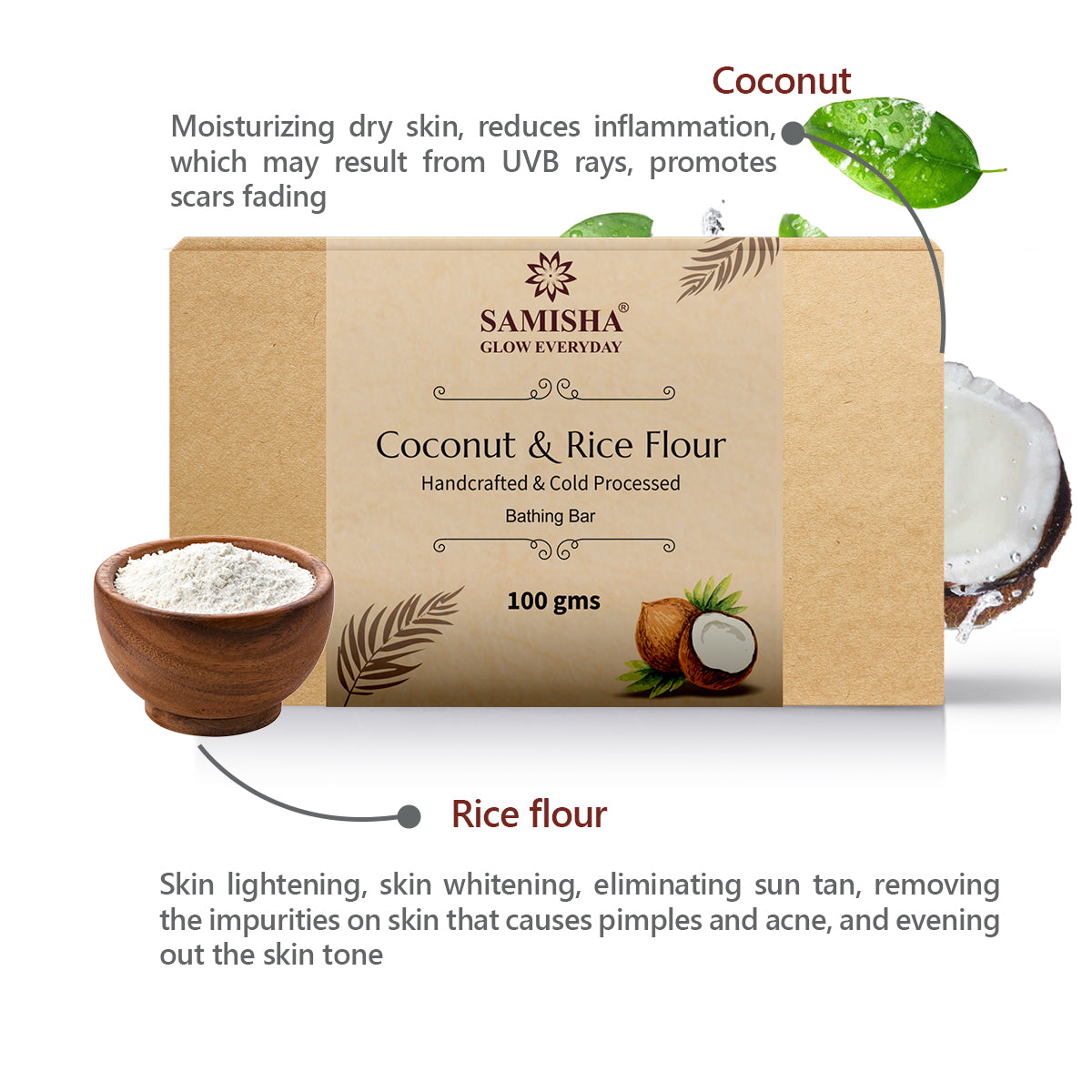 Coconut Milk Rice Flour Soap 100gm